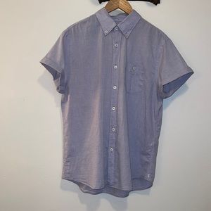 Todd Snyder Saint Tropez button collar short sleeve in light lilac size L